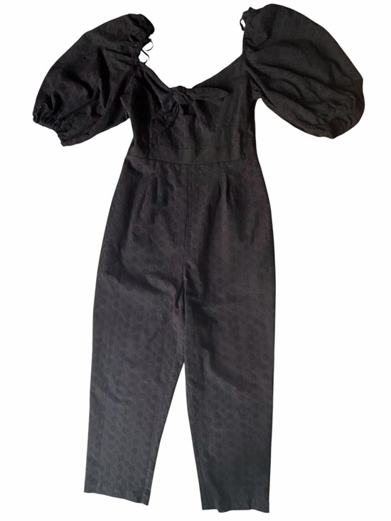 Alice McCall Pants - Alice McCall Black Puff-Sleeve Jumpsuit with Fitted Waist
